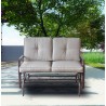 Bellini Home and Garden Tolentino Loveseat Glider with Cushion- Brown Frame/Tan Cushion Full View