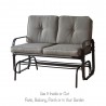 Bellini Home and Garden Tolentino Loveseat Glider with Cushion- Brown Frame/Tan Cushion