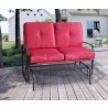 Bellini Home and Garden Tolentino Loveseat Glider with Cushion- Brown Frame/Red Cushion Other Side View