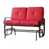 Bellini Home and Garden Tolentino Loveseat Glider with Cushion- Brown Frame/Red Cushion Side View