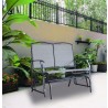 Bellini Home and Garden Devani Loveseat Glider- Black Frame/Mixed Grey Mesh Garden view