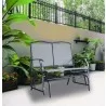 Bellini Home and Garden Devani Loveseat Glider- Black Frame/Mixed Grey Mesh Garden view - Bellini Home and Garden Devani Loveseat Glider- Black Frame/Mixed Grey Mesh Garden view