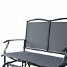 Bellini Home and Garden Devani Loveseat Glider- Black Frame/Mixed Grey Mesh Side Close View - Bellini Home and Garden Devani Loveseat Glider- Black Frame/Mixed Grey Mesh Side Close View