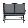 Bellini Home and Garden Devani Loveseat Glider- Black Frame/Mixed Grey Mesh Back View - Bellini Home and Garden Devani Loveseat Glider- Black Frame/Mixed Grey Mesh Back View