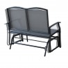 Bellini Home and Garden Devani Loveseat Glider- Black Frame/Mixed Grey Mesh Back Side View