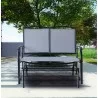 Bellini Home and Garden Devani Loveseat Glider- Black Frame/Mixed Grey Mesh Outdoor View - Bellini Home and Garden Devani Loveseat Glider- Black Frame/Mixed Grey Mesh Outdoor View
