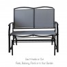 Bellini Home and Garden Devani Loveseat Glider- Black Frame/Mixed Grey Mesh Front View