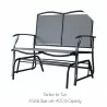 Bellini Home and Garden Devani Loveseat Glider- Black Frame/Mixed Grey Mesh Side View - Bellini Home and Garden Devani Loveseat Glider- Black Frame/Mixed Grey Mesh Side View