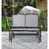 Bellini Home and Garden Devani Loveseat Glider- Brown Frame/Mixed Tan Mesh Front View