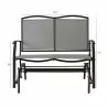 Bellini Home and Garden Devani Loveseat Glider- Brown Frame/Mixed Tan Mesh size View - Bellini Home and Garden Devani Loveseat Glider- Brown Frame/Mixed Tan Mesh size View