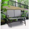 Bellini Home and Garden Devani Loveseat Glider- Brown Frame/Mixed Tan Mesh Outdoor Side View