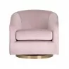 Sunpan Hazel Swivel Lounge Chair in Gold - Blush Sky - Front Angle - Sunpan Hazel Swivel Lounge Chair in Gold - Blush Sky - Front Angle