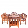 Malibu Outdoor 7-piece Wood Patio Dining Set - White BG