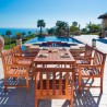 Malibu Outdoor 7-piece Wood Patio Dining Set - 