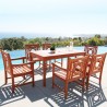 Malibu Outdoor 7-piece Wood Patio Dining Set - Lifestyle