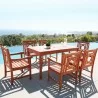 Malibu Outdoor 7-piece Wood Patio Dining Set - Lifestyle - Malibu Outdoor 7-piece Wood Patio Dining Set - Lifestyle