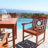 Malibu Outdoor Wood Patio Dining Chair - Close-Up 