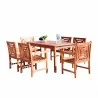 Malibu Outdoor 7-piece Wood Patio Dining Set - White BG - Malibu Outdoor 7-piece Wood Patio Dining Set - White BG