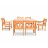 Malibu Eco-friendly 7-piece Outdoor Hardwood Dining Set with Rectangle Table and Arm Chairs - Front - Malibu Eco-friendly 7-piece Outdoor Hardwood Dining Set with Rectangle Table and Arm Chairs - Front