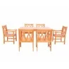 Malibu Eco-friendly 7-piece Outdoor Hardwood Dining Set with Rectangle Table and Arm Chairs - Malibu Eco-friendly 7-piece Outdoor Hardwood Dining Set with Rectangle Table and Arm Chairs