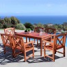 Malibu Outdoor 7-piece Wood Patio Dining Set - Lifestyle