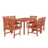 Malibu Outdoor 7-piece Wood Patio Rectangular Table Dining Set - White BG