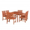 Malibu Outdoor 7-piece Wood Patio Rectangular Table Dining Set - White BG