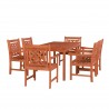 Malibu Outdoor 7-piece Wood Patio Rectangular Table Dining Set - White BG