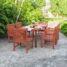 Malibu Outdoor 7-piece Wood Patio Rectangular Table Dining Set - Lifestyle