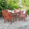 Malibu Outdoor 6-piece Wood Patio Rectangular Table Dining Set - Lifestyle