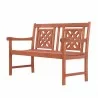 Malibu Outdoor Wood Patio Rectangular Bench - Malibu Outdoor Wood Patio Rectangular Bench