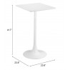 Valleta Bar Table in White- table dimension