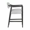 Sunpan Keagan Counter Stool in Saloon Light Grey Leather - Side Angle - Sunpan Keagan Counter Stool in Saloon Light Grey Leather - Side Angle
