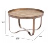 Vannes Coffee Table Brass - Table Dimensions