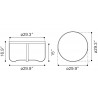Vannes Coffee Table Brass - Dimensions