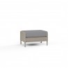 Manhattan Ottoman in Canvas Granite w/ Self Welt - Front Side Angle