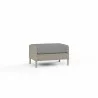 Manhattan Ottoman in Canvas Granite w/ Self Welt - Front Side Angle - Manhattan Ottoman in Canvas Granite w/ Self Welt - Front Side Angle