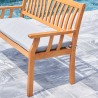 Vifah Kapalua Honey Nautical Eucalyptus Wooden Outdoor Garden Bench, Sideview