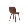 Vela Chair In Gray PU Upholstery With Walnut Back - Back