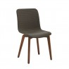 Vela Chair In Gray PU Upholstery With Walnut Back - White BG