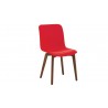 Vela Chair In Red PU Upholstery With Walnut Back - Front