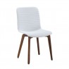 Vela Chair In White PU Upholstery With Walnut Back - White BG