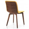 Vela Chair In Yellow PU Upholstery With Walnut Back - Back