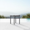 Azzurro Living Verano Side Table With Matte Charcoal Aluminum Frame And Honed Carrara Marble - Lifestyle