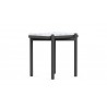 Azzurro Living Verano Side Table With Matte Charcoal Aluminum Frame And Honed Carrara Marble - Side Angled View