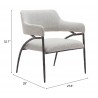 Zuo Modern Vesterboro Accent Chair Gray - Seat Dimension