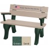 Polly Products Veterans Bench With Arms standard engraving & inlay2