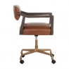 Sunpan Keagan Office Chair in Shalimar Tobacco Leather - Side Angle