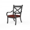 Monterey Swivel Dining Chair in Canvas Henna w/ Self Welt - Front Side Angle