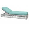 Miami Adjustable Chaise in Dupione Celeste w/ Self Welt - Front Side Angle